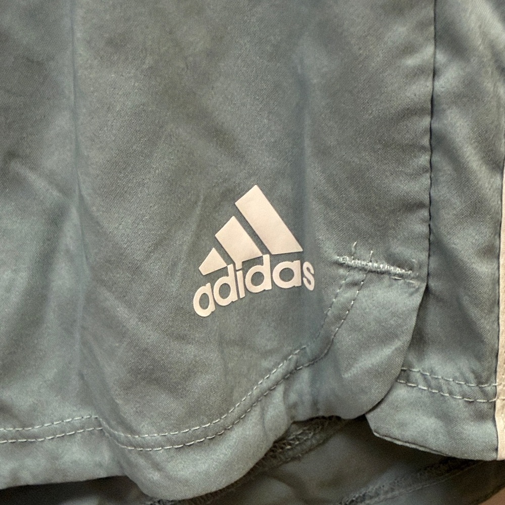 adidas Women's Light Blue Running Shorts with White Stripes, Size Small - Picture 2 of 10